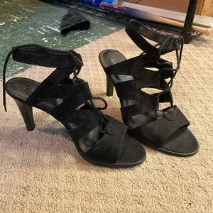 Black strappy heels